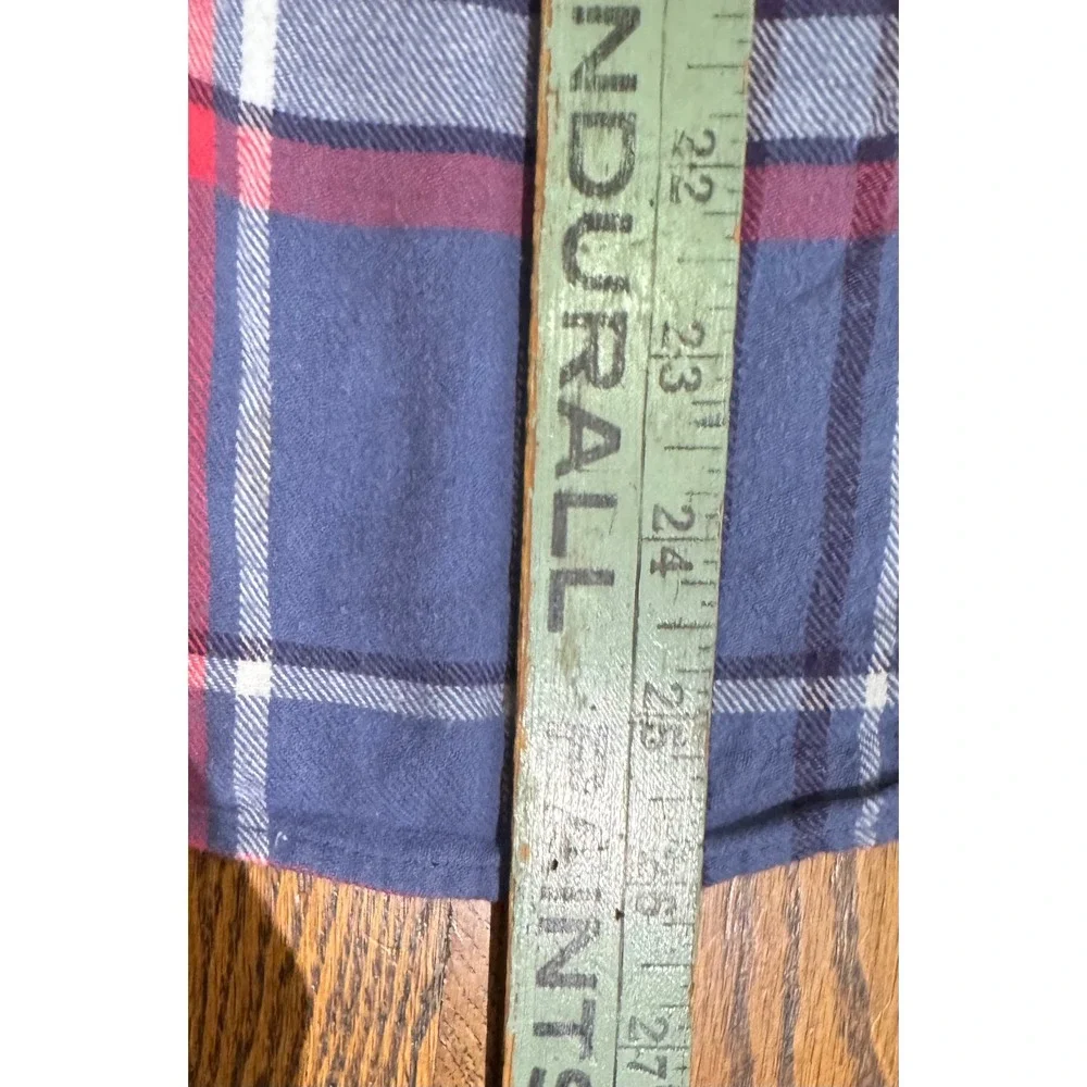 Woolrich Flannel Shirt Plaid Cotton Button Down Blue Pink Women's XL